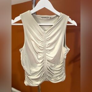 Abercrombie & Fitch Cream Ruched Tank Top